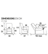 Dimension fauteuil relax pivotant Pel