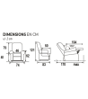 Dimensions fauteuil relax pivotant 2 moteurs SEN