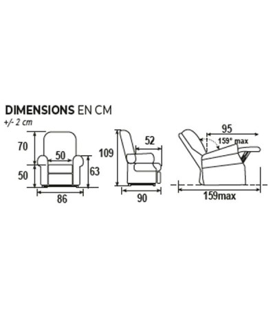 FAUTEUIL RELAX RELEVEUR 2 MOTEURS SALZBOURG 150KG A19