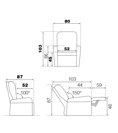 fauteuil SYMBA 1 moteur a têtière réglable C36