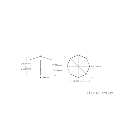 PARASOL EASY ALLROUND LED K3