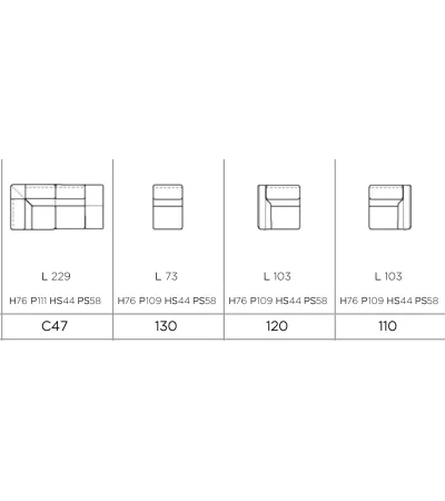 Canapé modulable PETER N10