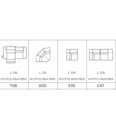Canapé modulable PETER N10
