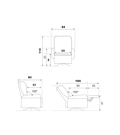 FAUTEUIL SAUGE PIVOTANT BI MOTEUR  PIED ETOILE  C36