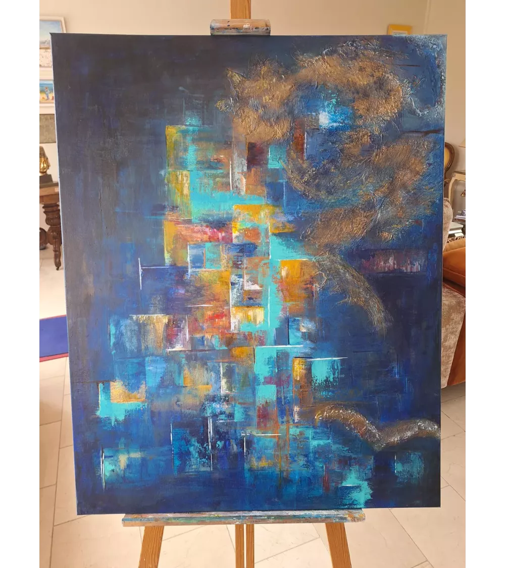 DRAGON  TABLEAU ACRYLIQUE 100 CM X 80 CM