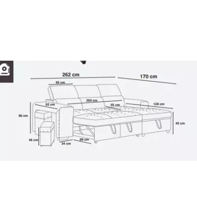 CANAPE D'ANGLE EVOLUTION Avec Méridienne réversible C36