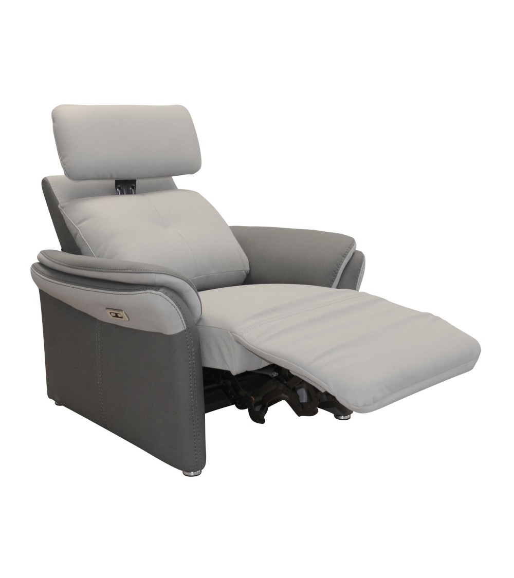 fauteuil gamme GERANIUM Micro grain Gris perle &plomb C36