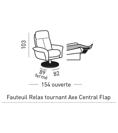 Fauteuil relax manuel tournant avec Flap option électrique RAZZIA SATIS S4