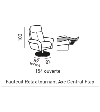 Fauteuil relax manuel tournant avec Flap TWEED SATIS S4